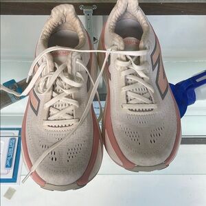 New Balance Cream and Pink Athletic Shoes